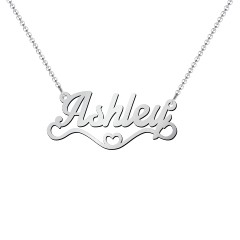 Stylized Name Necklace – Sterling Silver