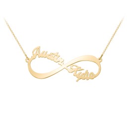 Infinite Love Name Necklace in 10K Solid Yellow Gold