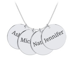 Engravable Name 4 Disc Pendant – Sterling Silver