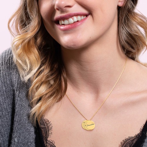 Engravable Name 4 Disc Pendant – Sterling Silver