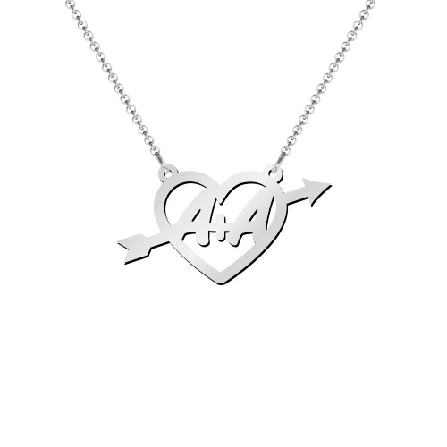 First Love Initial Heart Necklace – Sterling Silver