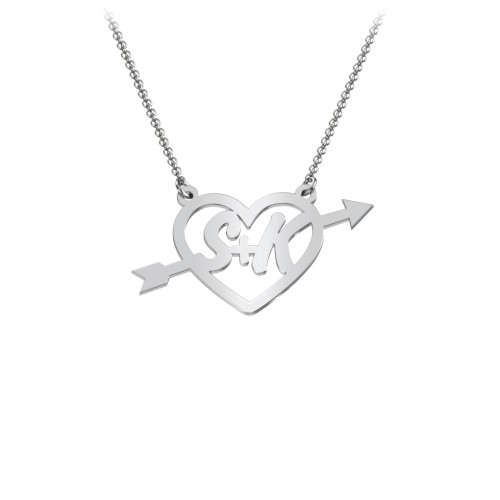 First Love Initial Heart Necklace – Sterling Silver