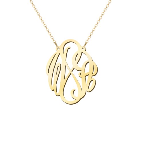 Infinity Monogram Necklace – 10K Yellow Gold