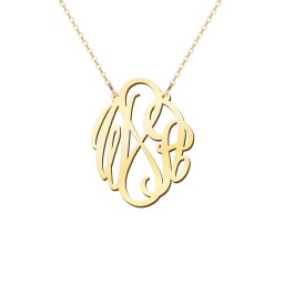 Infinity Monogram Necklace in 10K Solid Yellow Gold