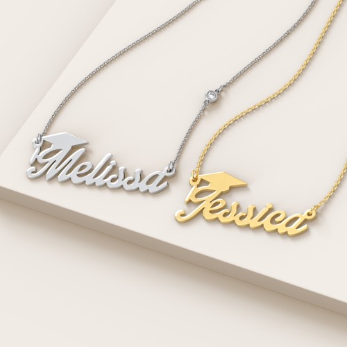 Graduation Name Necklace – Sterling Silver