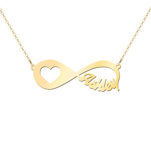 In My Heart Infinity Name Necklace – 10K Yellow Gold