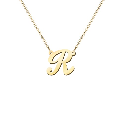 Initial Letter Necklace – 18K Gold Plated Silver