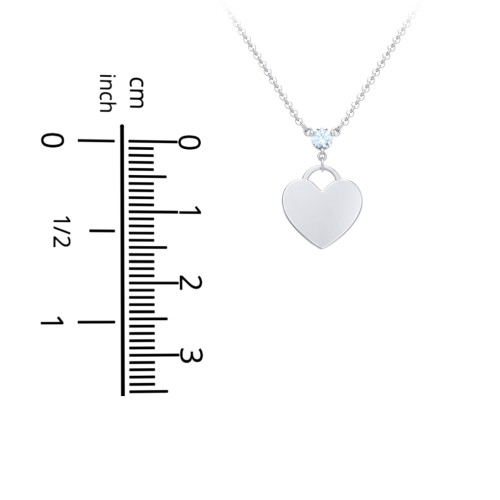 Engravable Heart Necklace with Birthstone – Sterling Silver with Amethyst