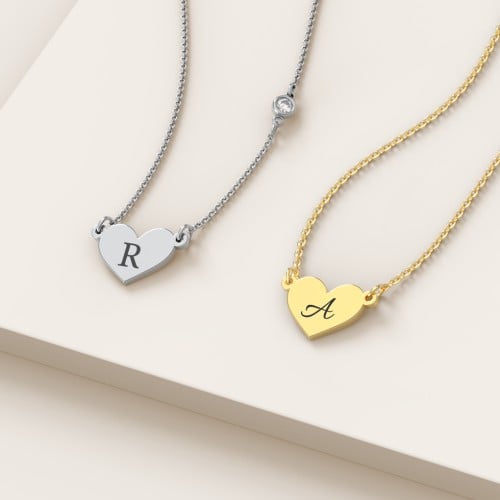 Engravable Heart Charm Necklace