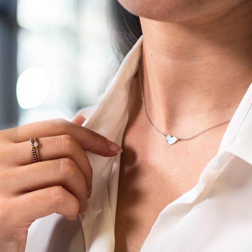 Engravable Heart Charm Necklace – 10K Yellow Gold