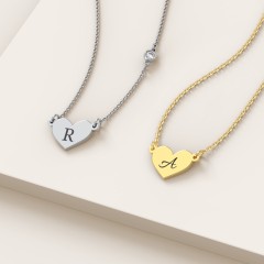 Engravable Heart Charm Necklace