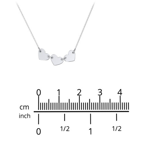 Engravable Initial 3 Heart Necklace