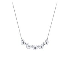 Engravable Initial 5 Heart Necklace