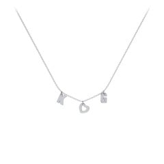 Modern Heart Initial Necklace