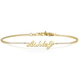 The Flourish Name Bracelet in 10K Solid Yellow Gold