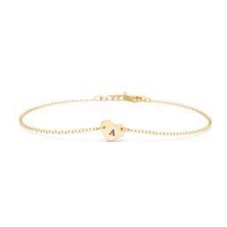 Engravable Heart Bracelet in 10K Solid Yellow Gold