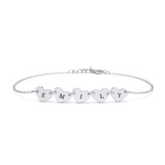 Engravable 5 Hearts Bracelet – 10K Rose Gold