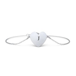 Engravable Heart Bracelet in 925 Sterling Silver