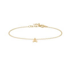 Initial Bracelet with 1 Letter - Modern in 10K Solid Yellow Gold