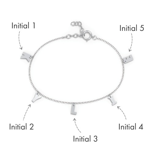 Initial Bracelet with 5 Letters - Modern