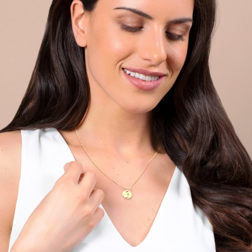 Arabic and Farsi Initial Disc Necklace – Sterling Silver