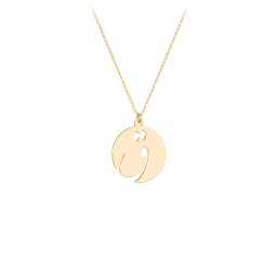 Arabic and Farsi Initial Disc Necklace in 10K Solid Yellow Gold
