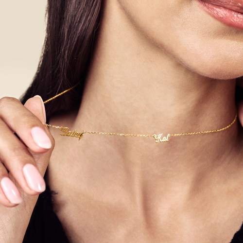 Dainty Personalized Two Name Necklace – Sterling Silver