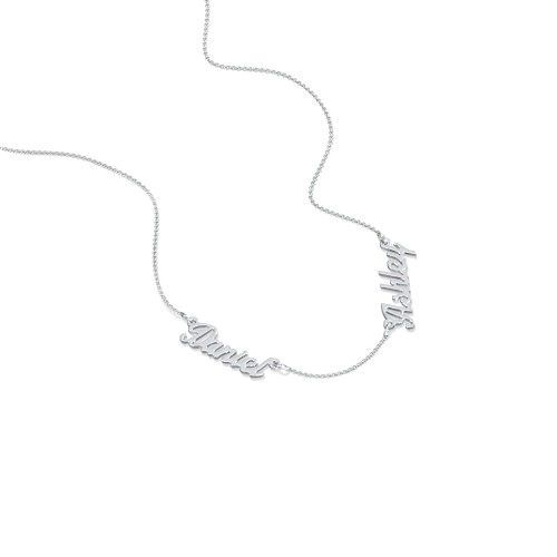 Dainty Personalized Two Name Necklace – Sterling Silver