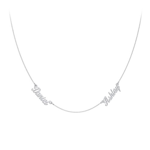 Dainty Personalized Two Name Necklace – Sterling Silver