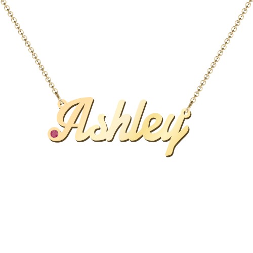 Personalized Birthstone Name Necklace