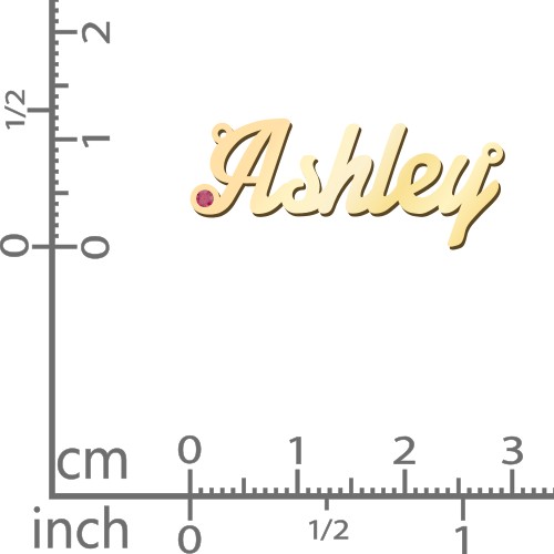 Personalized Birthstone Name Necklace – 18K Gold Plated Silver with Ruby