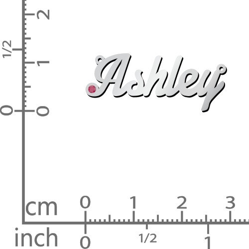 Personalized Birthstone Name Necklace – Sterling Silver with Ruby