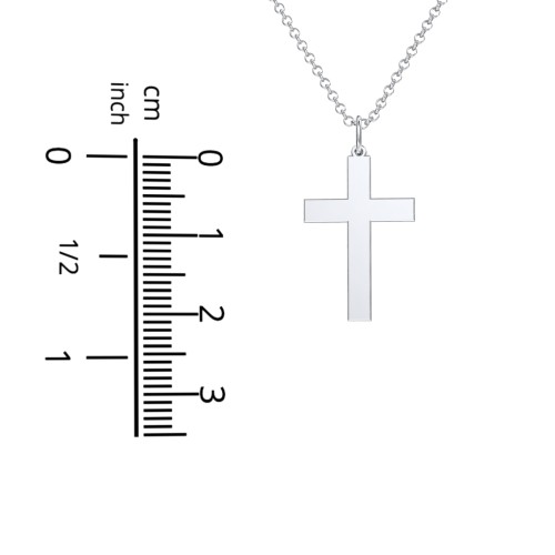 Classic Engravable Cross Necklace – 18K Gold Plated Silver