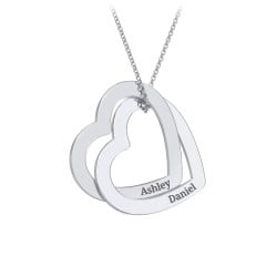 Engravable Interlocking Double Heart Pendant