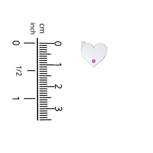 Engravable Hanging 2 Hearts Necklace with Birthstones – Sterling Silver with Amethyst and Garnet