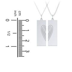 Engravable Split Bar Couples Necklace Set
