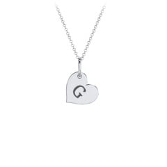 Initial Heart Disc Necklace