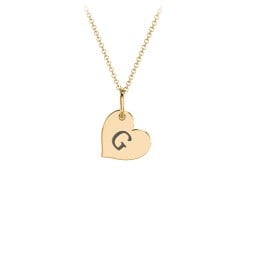 Initial Heart Disc Necklace