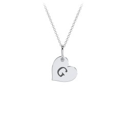 Initial Heart Disc Necklace