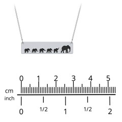 Engravable Mama Elephant Bar Necklace with 4 Calves