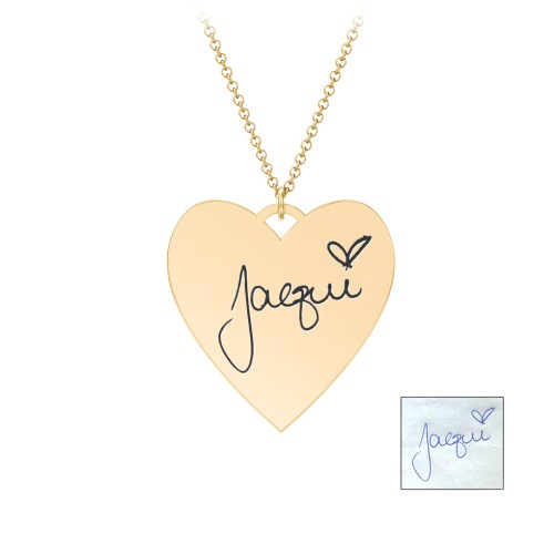 Personalized Handwriting Heart Necklace