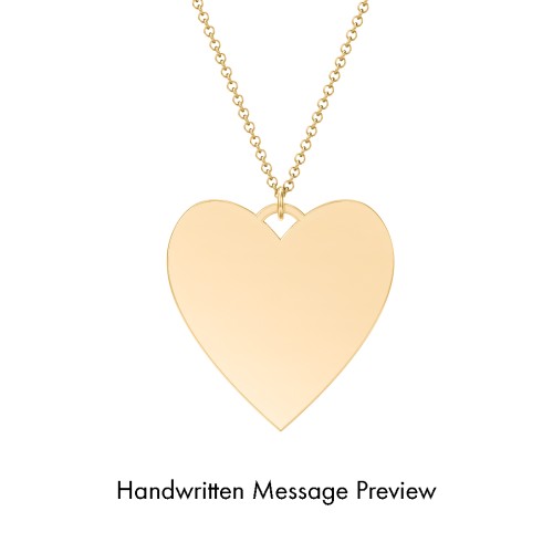 Personalized Handwriting Heart Necklace – 18K Gold Plated Silver