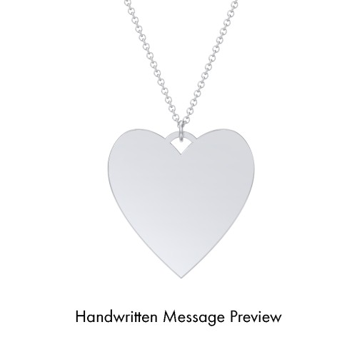 Personalized Handwriting Heart Necklace – Sterling Silver