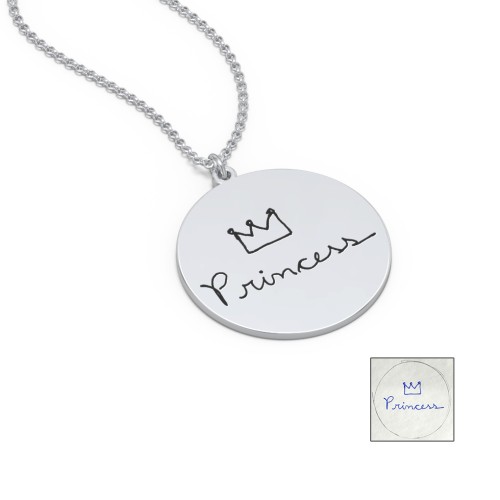 Personalized Handwriting Disc Necklace