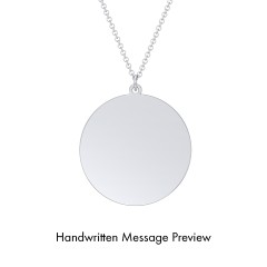 Personalized Handwriting Disc Necklace – 18K Gold Plated Silver