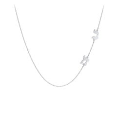 Hebrew Initial Station Necklace with 2 Letters