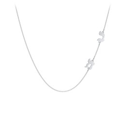 Hebrew Initial Station Necklace with 2 Letters