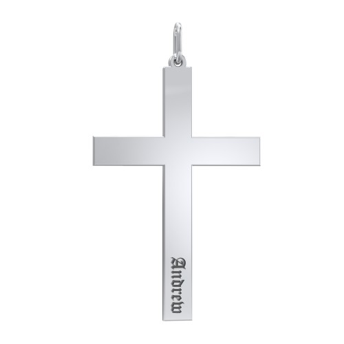 Men's Classic Engravable Cross Pendant – Sterling Silver