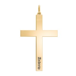 Men's Classic Engravable Cross Pendant in 10K Solid Yellow Gold