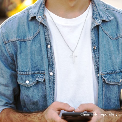 Men's Classic Engravable Cross Pendant – 10K Yellow Gold